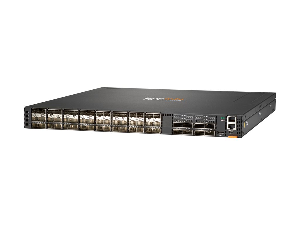 HPE Aruba 8325-48Y8C - Switch - L3 - managed - 48 x 10 / 25 Gigabit SFP+ / SFP28 + 8 x 40 / 100 Gigabit QSFP+ / QSFP28 - Luftstrom von vorne nach hinten - an Rack montierbar - TAA-konform